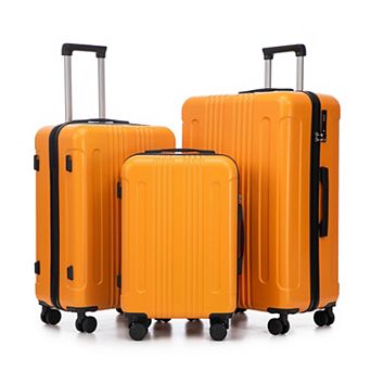 3 pc Spinner Luggage Set Carry-on ABS Suitcase