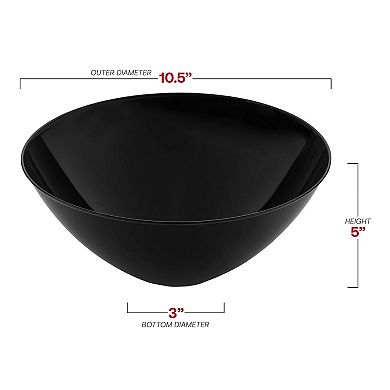 100 oz Black Organic Round Plastic Bowls - 24 pcs