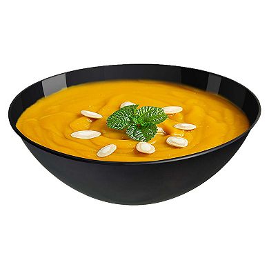 100 oz Black Organic Round Plastic Bowls - 24 pcs
