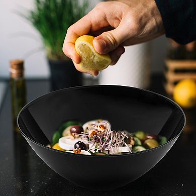 100 oz Black Organic Round Plastic Bowls - 24 pcs