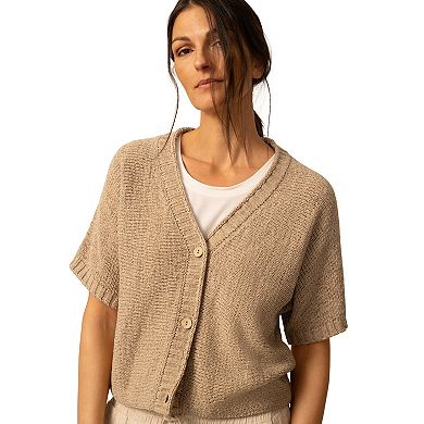 Women's Grey & Gray Elbow Sleeve Cardigan