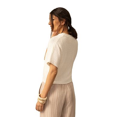Women's Grey & Gray Elbow Sleeve Cardigan