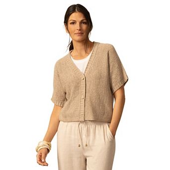 Women's Grey & Gray Elbow Sleeve Cardigan