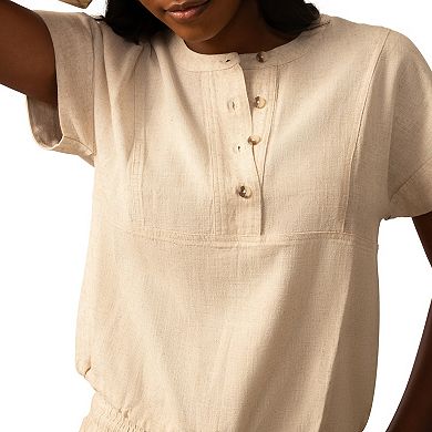 Women's Grey & Gray Packet Henley Blouse