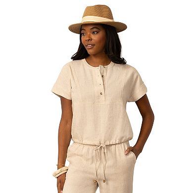 Women's Grey & Gray Packet Henley Blouse