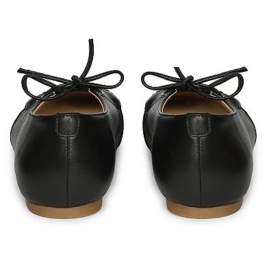 Ellie Tied Bow Ruched Ballerina