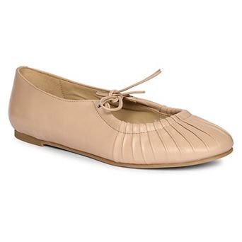 Ellie Tied Bow Ruched Ballerina