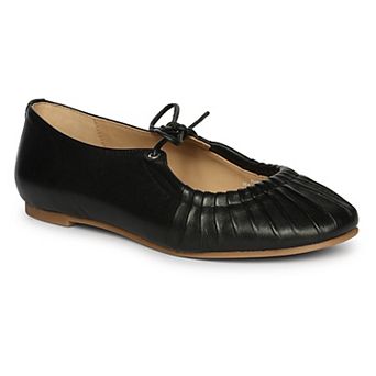 Ellie Tied Bow Ruched Ballerina