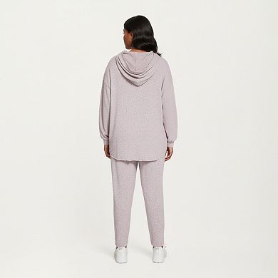 Women' s 2-Piece Set Soft Knit Hoodie and Matching Jogger Pants with Relaxed Drop-Shoulder Fit