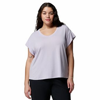 Plus Size Columbia V-Neck Short Sleeve Tee