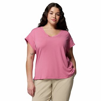Plus Size Columbia V-Neck Short Sleeve Tee