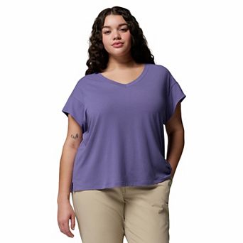 Plus Size Columbia V-Neck Short Sleeve Tee
