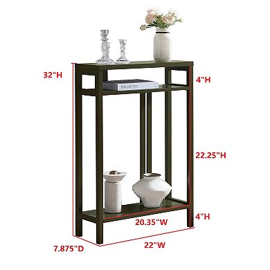 Kings Brand Furniture Bisbee Wood Console Table with 2 Open Storage Shelves