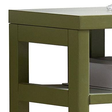 Kings Brand Furniture Bisbee Wood Console Table with 2 Open Storage Shelves