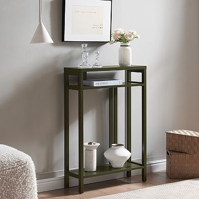 Kings Brand Furniture Bisbee Wood Console Table with 2 Open Storage Shelves