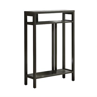 Kings Brand Furniture Bisbee Wood Console Table with 2 Open Storage Shelves