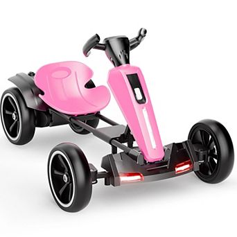 12V Kids Electric Go Kart,Drifting Kart, Outdoor Toy with Adjustable Seat, 4 Anti Slip EVA Wheels
