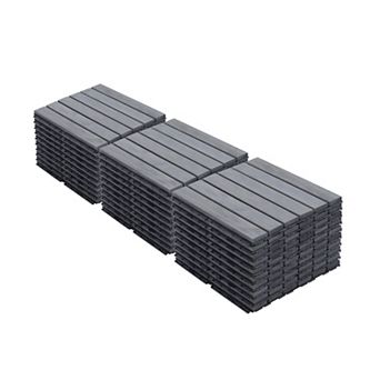 CEWOR 30 pc 12x12 inTeak Solid Wood Deck Tiles, Interlocking Flooring for Patio & Poolside