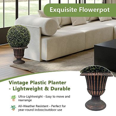 24” Artificial Topiary Ball,Potted Plant Decor, UV Resistant Faux Boxwood Sphere