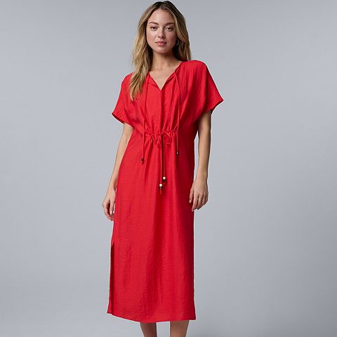 Женские платья Simply Vera Women's Simply Vera Vera Wang Drawstring Midi Dress