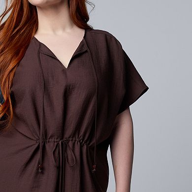 Plus Size Simply Vera Vera Wang Drawstring Midi Dress