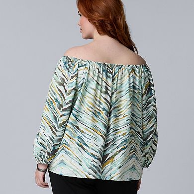 Plus Size Simply Vera Vera Wang Off Shoulder Blouse