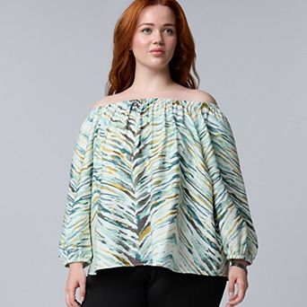 Plus Size Simply Vera Vera Wang Off Shoulder Blouse