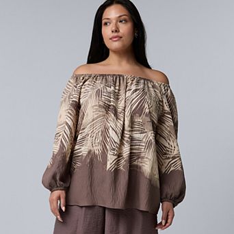 Plus Size Simply Vera Vera Wang Off Shoulder Blouse