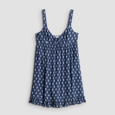 Juniors' Live To Be Spoiled Tie Front Skater Dress