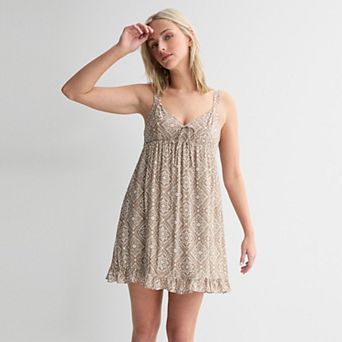 Juniors' Live To Be Spoiled Tie Front Skater Dress