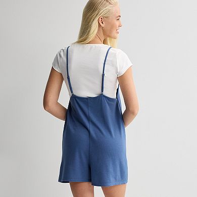 Juniors' Live To Be Spoiled Top & Romper Set