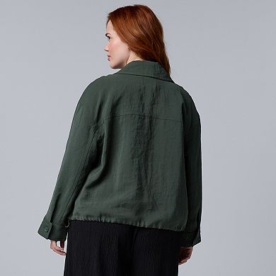 Plus Size Simply Vera Vera Wang Open Front Utility Jacket