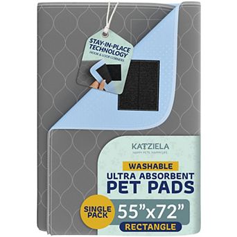 Katziela Quick-Drying Washable Pee Pads for Dogs (1 Pack 55x72 Rectangular) Waterproof Reusable