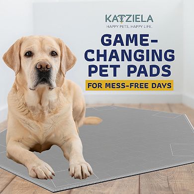 Katziela Quick-Drying Washable Pro Pee Pads for Dogs (2 Pack 36x41 Hexagon) Waterproof Reusable