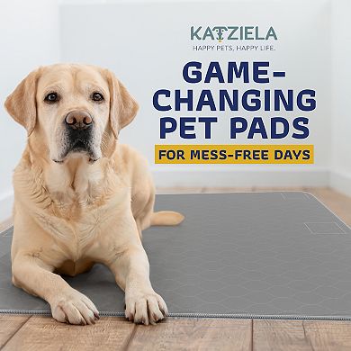 Katziela Quick-Drying Washable Pee Pads for Dogs (2 Pack 48x48 Square) Waterproof Reusable Puppy Pad