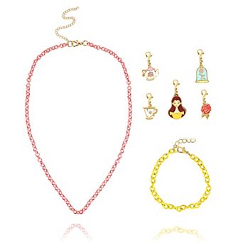 Disney Princess Necklace, Bracelet, and Charms Set - Beauty and the Beast