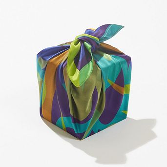 Patient Shadow 18" Mulberry Silk Furoshiki Wrap by Essery Waller