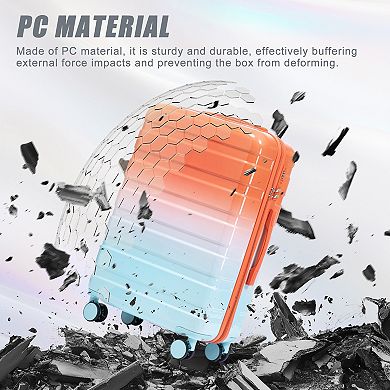 3-piece Hardside Luggage Collection Carry on Suitcase