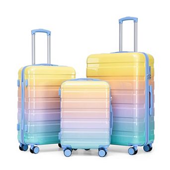 3 pc Hardside Luggage Collection Carry on Suitcase