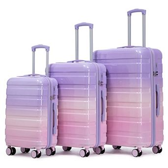 3 pc Hardside Luggage Collection Carry on Suitcase