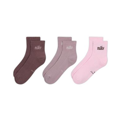 Women's Nike 3-Pack Everyday Elevated Ankle Socks