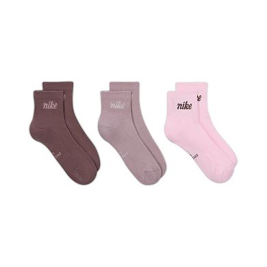 Women's Nike 3-Pack Everyday Elevated Ankle Socks