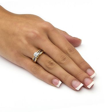 PalmBeach Jewelry .98 TCW Round Cubic Zirconia Solitaire Ring in 18k Gold-Plated