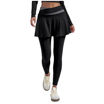 Women's Tennis Skirts with Leggings 2 in 1 High Waisted Athletic Skirted Running Workout Yoga Pants