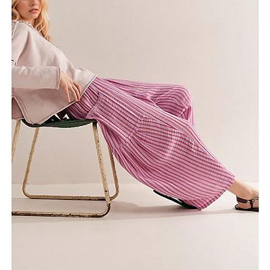 Women's Striped Lantern Harem Pants Elastic Drawstring Lounge Palazzo Pants Trousers
