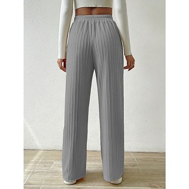 Women's Straight Leg Baggy Sweatpants Comfy Lounge Pants Wide Leg Yoga Workout Knit Trousers