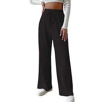Women's Straight Leg Baggy Sweatpants Comfy Lounge Pants Wide Leg Yoga Workout Knit Trousers