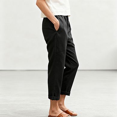 Women's Cargo Pants Relaxed Fit Cropped Harem Trousers with Pockets Casual Lounge Drawstring Pants
