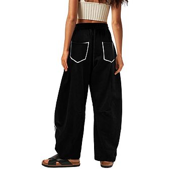 Women's Baggy Wide Leg Pants Casual Trousers Palazzo Pants Drawstring Waist Barrel Sweatpants