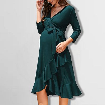green emerald velvet dress One Shoulder Asymmetrical Hem Flowy Dress
